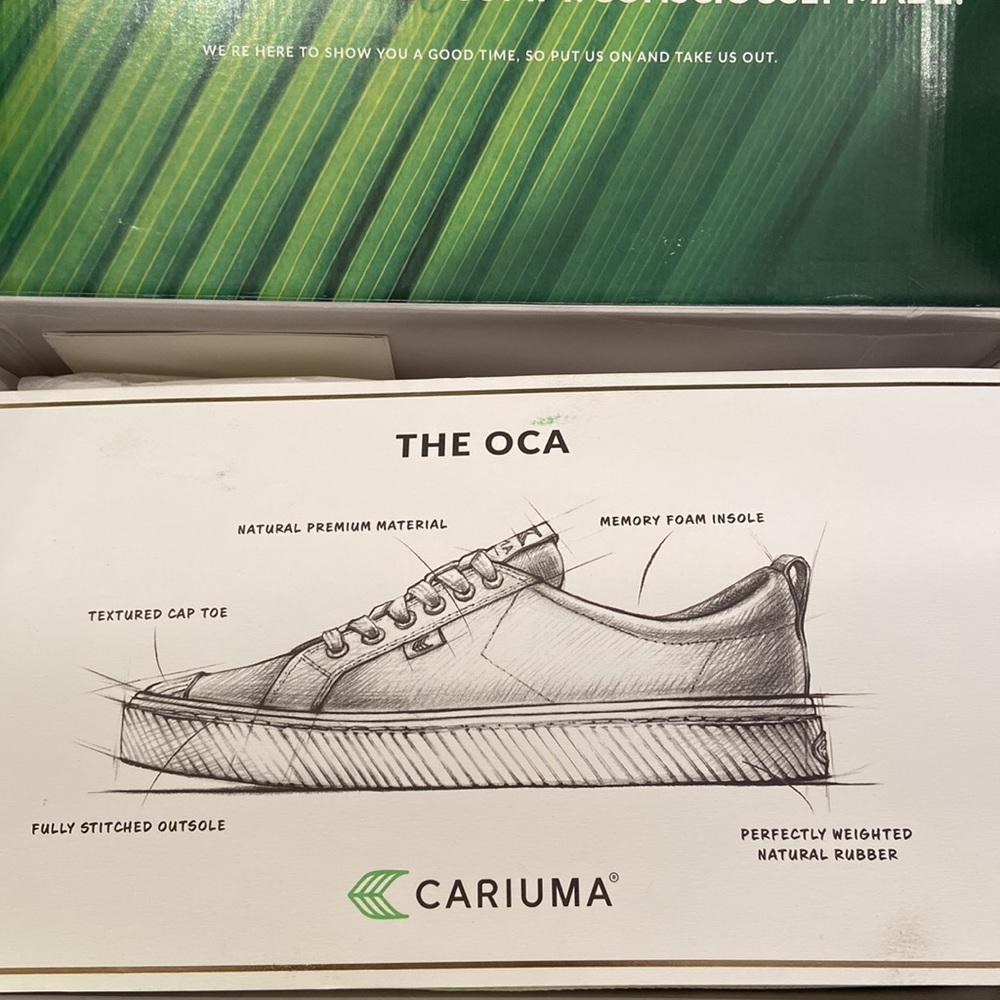 Cariuma Sand Contrast Thread Canvas OCA Low Top Sneakers Women 9.5/Men 8 New - Picture 11 of 14